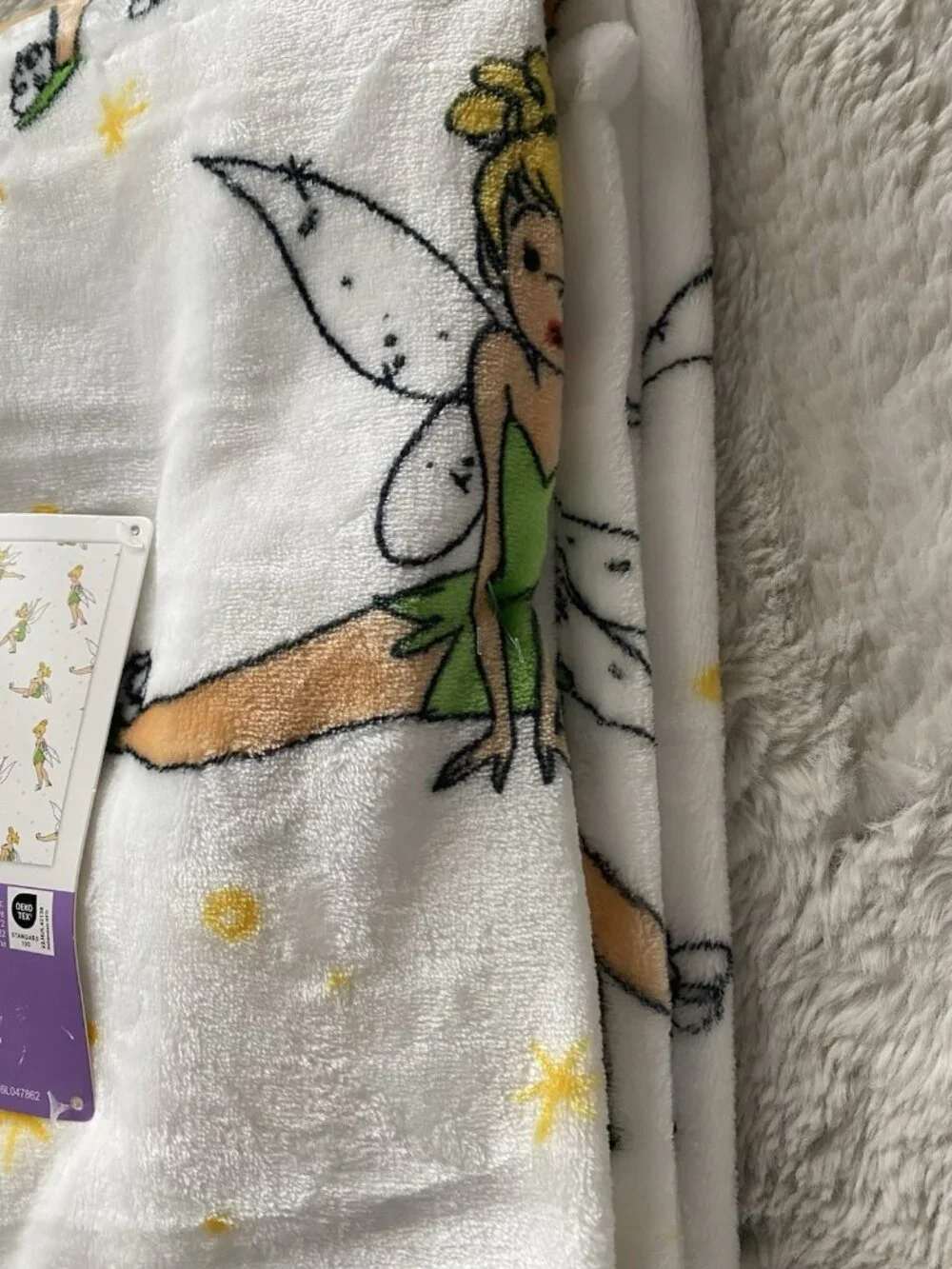 Disney TinkerBell Poses White‎ Soft Throw Blanket 50” X 70” VIRAL NEW
